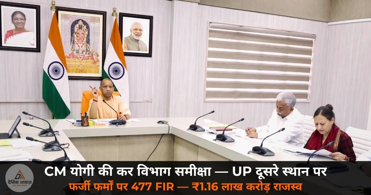 CM Yogi GST tax department review UP second rank India 25 May 2026