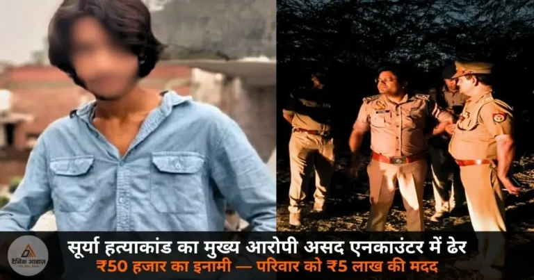 Ghaziabad News: सूर्या हत्याकांड का मुख्य आरोपी असद एनकाउंटर में ढेर, पीड़ित परिवार को ₹5 लाख की मदद