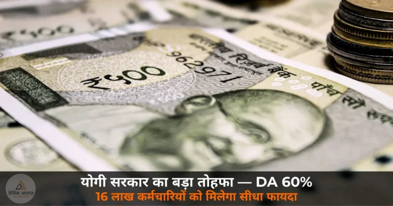 UP News: योगी सरकार का बड़ा तोहफा — 16 लाख कर्मचारियों का महंगाई भत्ता 60% हुआ, जून की सैलरी में दिखेगा असर