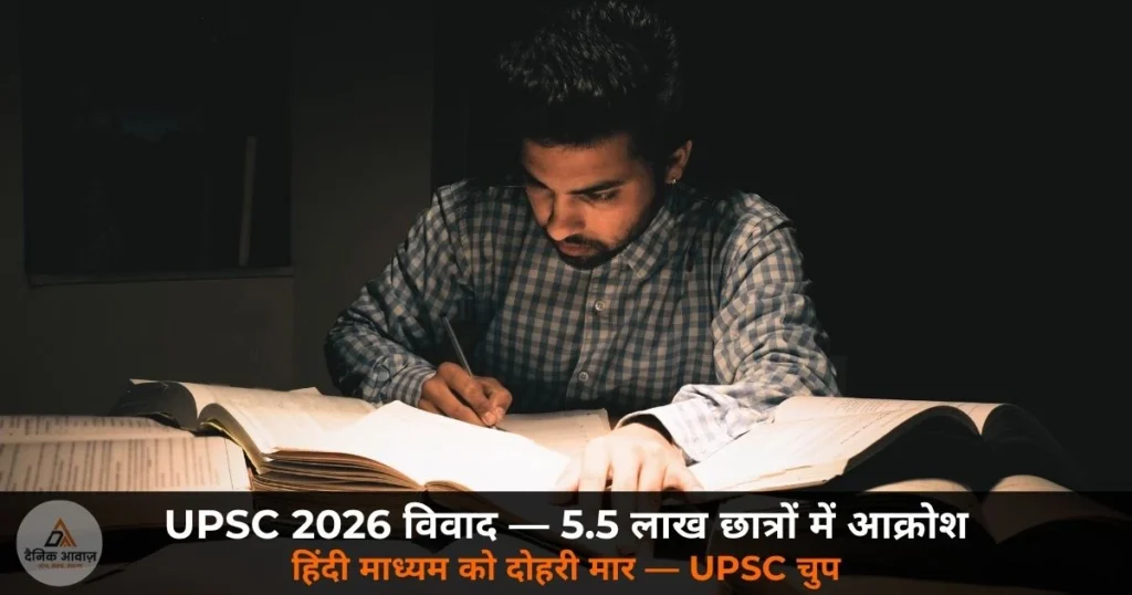 National News: UPSC प्रीलिम्स 2026 विवाद में — 5.5 लाख छात्रों का गुस्सा फूटा, GS पेपर लंबा और CSAT कठिन होने की शिकायत