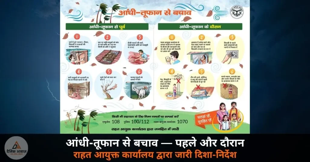 आंधी-तूफान से बचाव — UP सरकार storm safety tips UP government guidelines 2026