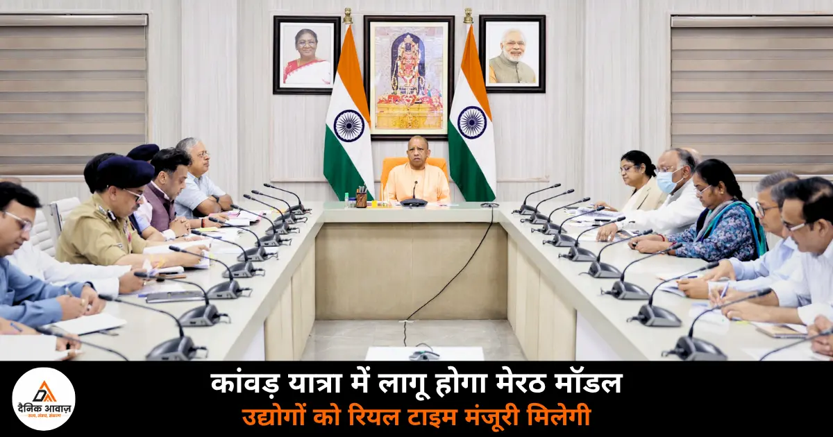 CM Yogi Kanwar Yatra Meerut Model UP Nivesh Mitra 3 real time approval deregulation 2026